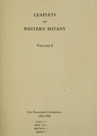 Leaflets of western botany.
