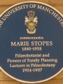 Plaque in Stopes' honor at the Department of Botany, University of Manchester | Public Domain