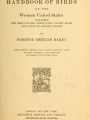 Handbook of birds of the western U. S.