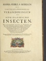 Title page | Maria Sybilla Meriaen Over de voortteeling en wonderbaerlyke veranderingen der Surinaemsche insecten, 1719, Biodiversity Heritage Library